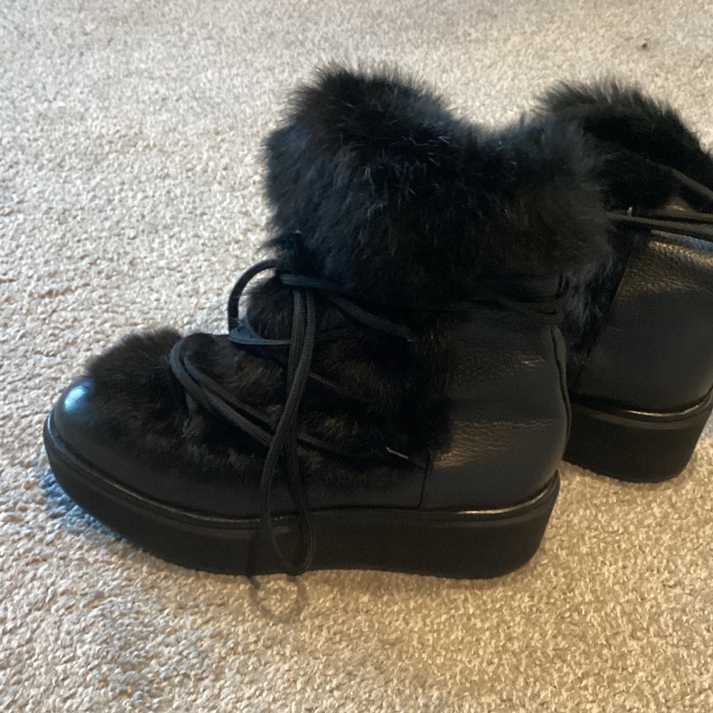 Paloma Barcelo Black Fur Winter Boots